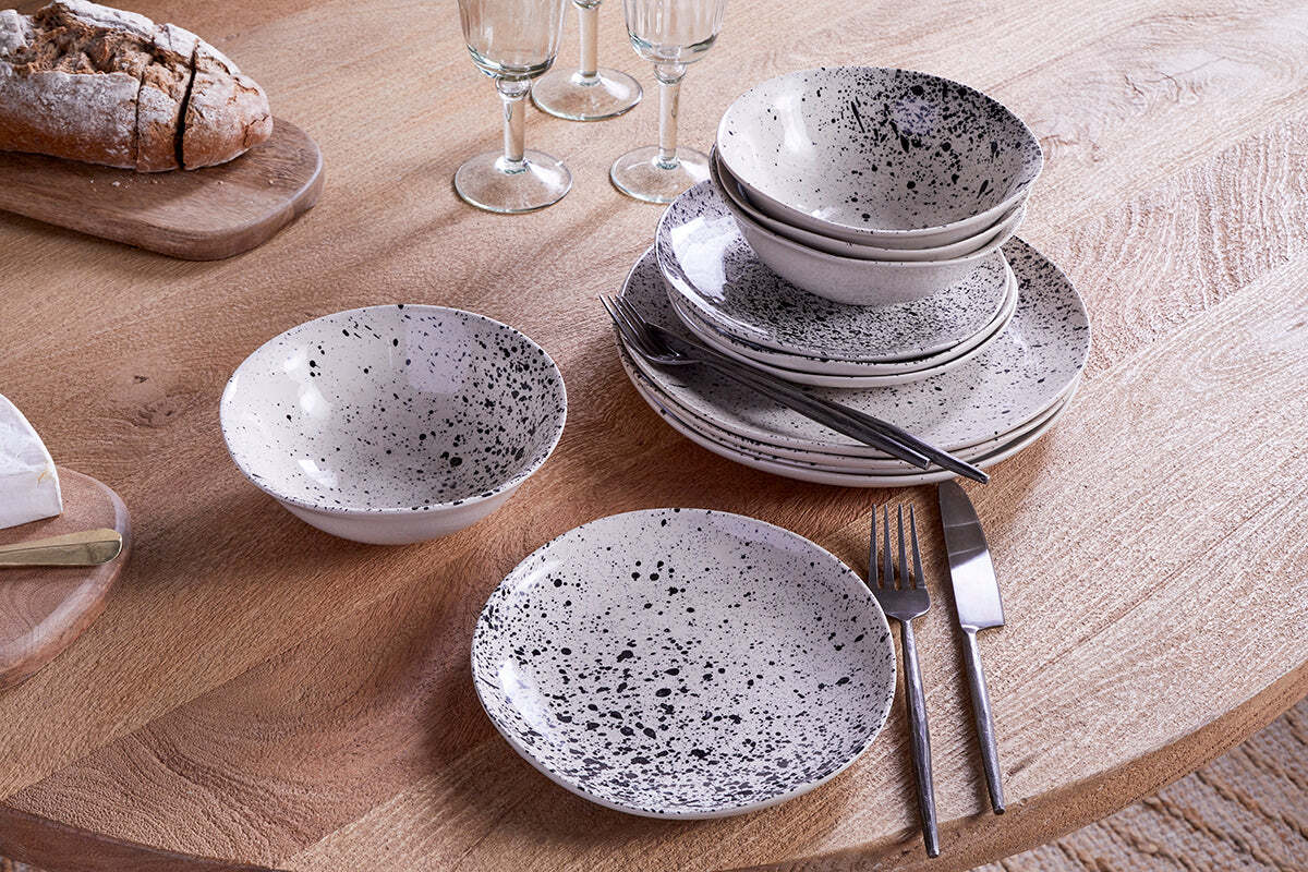 Ama Splatter Dinnerware Set - (Set of 12)