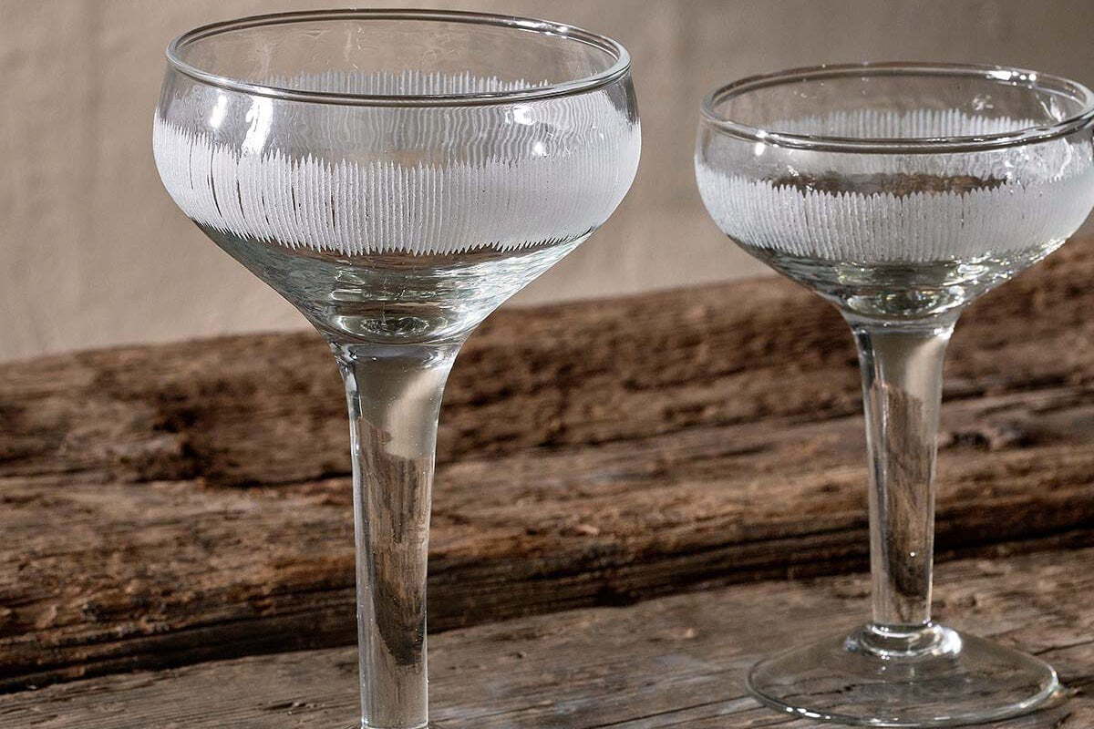Anara Etched Champagne Glass - Clear (Set of 4)