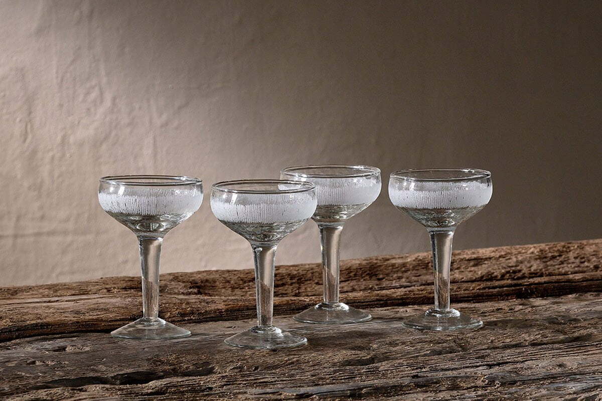 Anara Etched Champagne Glass - Clear (Set of 4)