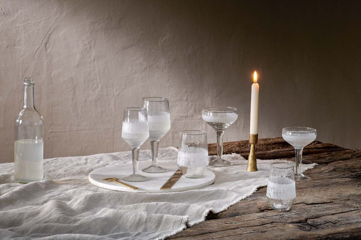 Anara Etched Wine Glass - Clear - (Set of 4) - Large