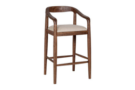 Anbu Acacia Upholstered Counter Chair - Washed Walnut