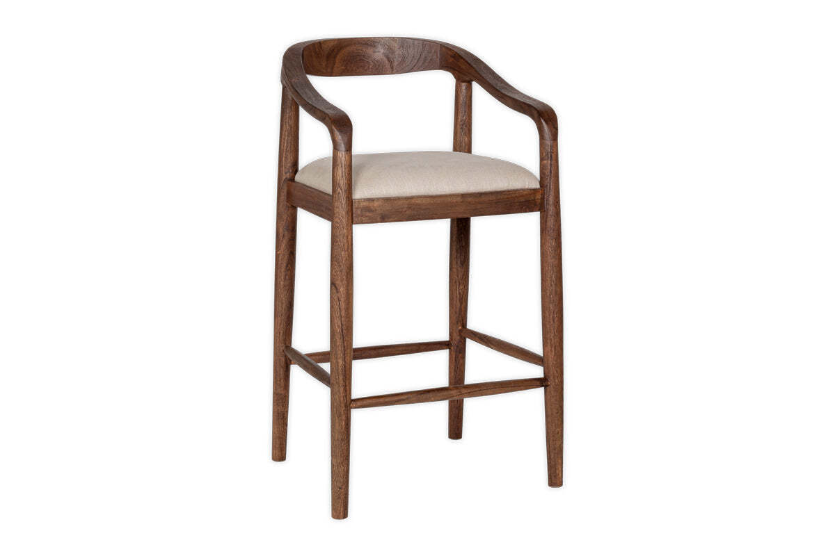 Anbu Acacia Upholstered Counter Chair - Washed Walnut