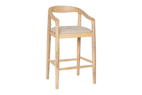Anbu Mango Wood Upholstered Counter Chair - Natural