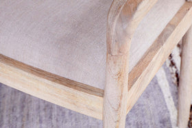 Anbu Mango Wood Upholstered Dining Chair - Natural