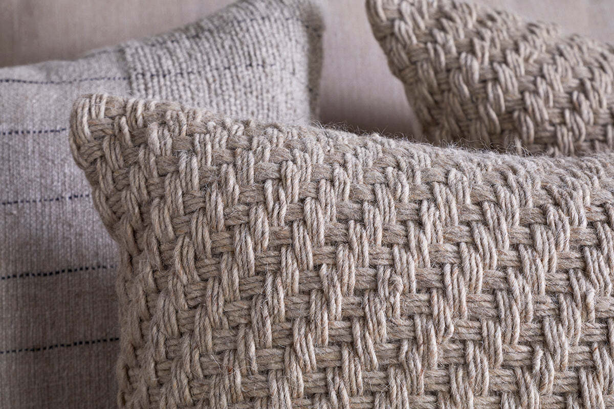 Atifa Cotton & Wool Cushion Cover - Natural