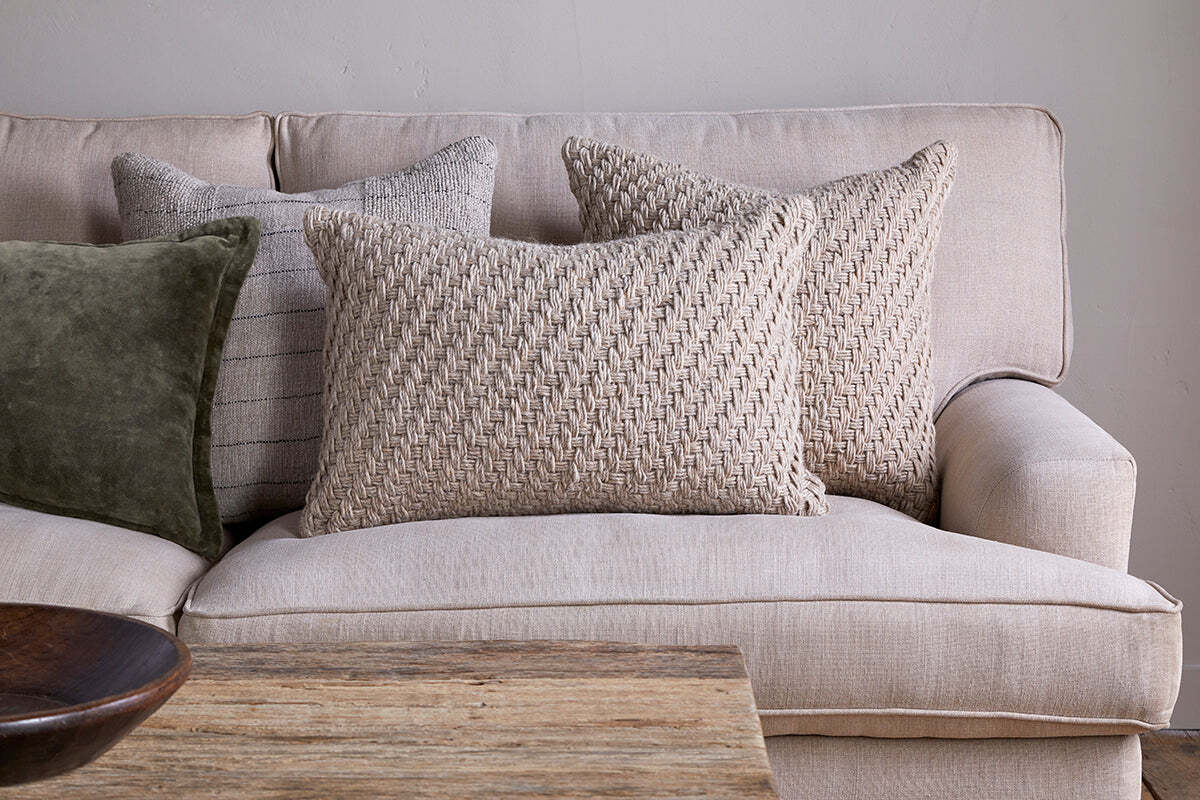 Atifa Cotton & Wool Cushion Cover - Natural