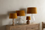 Batakha Velvet & Linen Lampshade - Dark Ochre