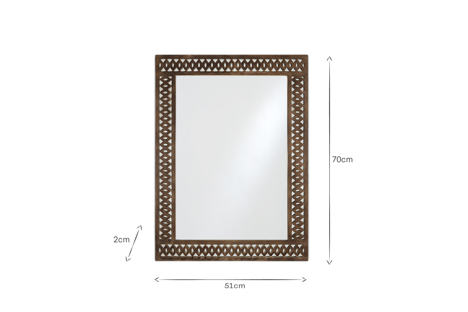 Bahula Decorative Outdoor Mirror - Rust
