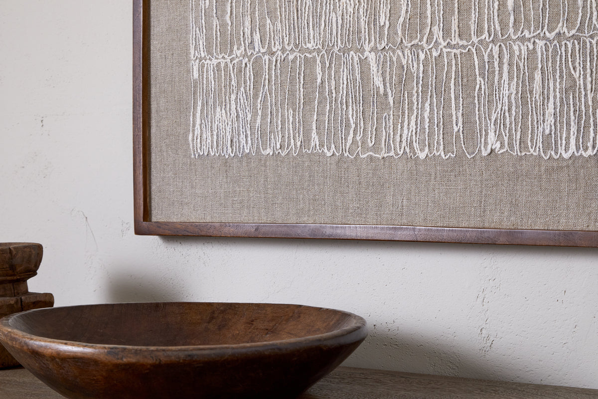 Birala Hand Stitched Wall Art - Natural