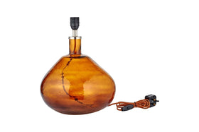 Baba Recycled Glass Lamp - Burnt Amber - Large Wide