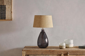 Baba Recycled Glass Table Lamp - Smoke - Small Tall