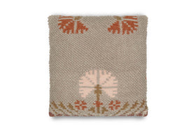 Bagru Wool & Cotton Cushion Cover - Soft Grey