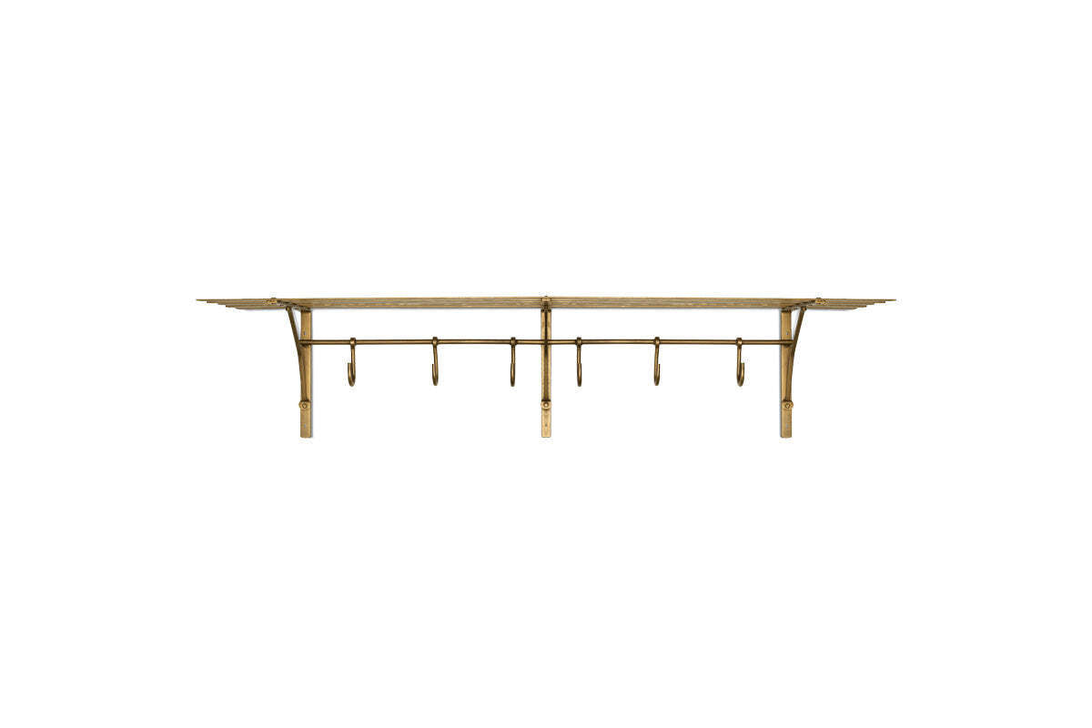 Basti Iron Storage Shelf - Antique Brass