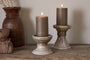 Cabra Reactive Glaze Candle Holder - Olive & Natural
