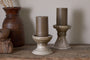 Cabra Reactive Glaze Candle Holder - Olive & Natural