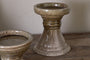 Cabra Reactive Glaze Candle Holder - Olive & Natural