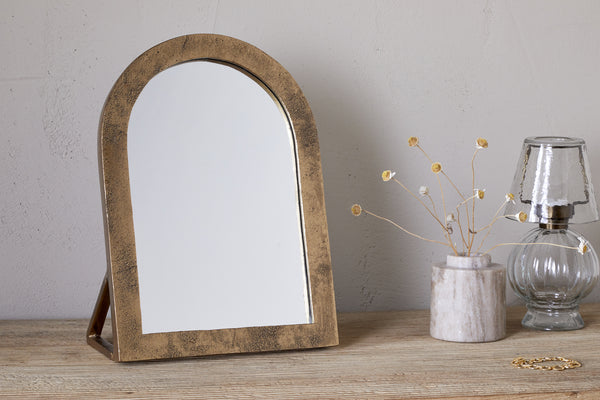 Cayce Cast Aluminum Vanity Mirror - Antique Brass