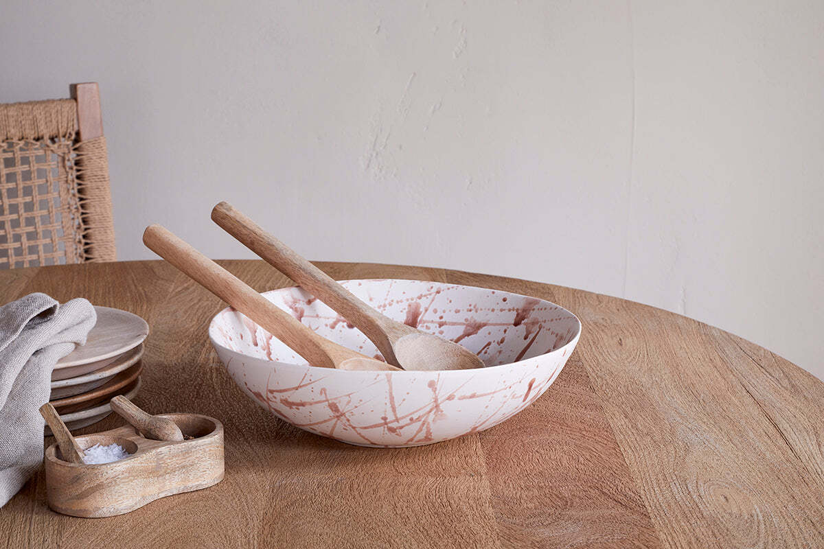 Canela Splatter Serving Bowl - Dusty Terracotta