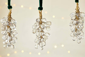 Danvi Glass Drop Baubles - Brass & Clear (Set of 3)