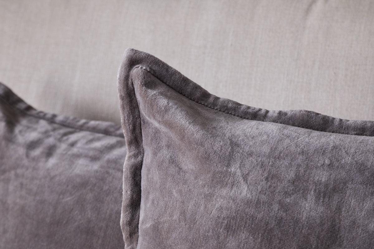 Dhara Velvet Cushion Cover - Charcoal
