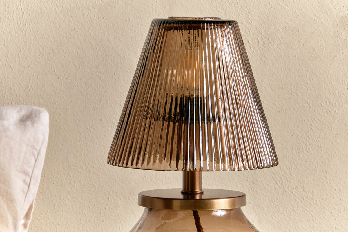 Dimalai Recycled Glass Table Lamp - Brown Smoke