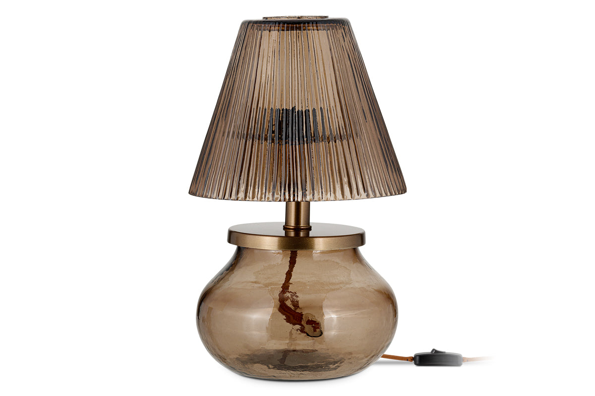 Dimalai Recycled Glass Table Lamp - Brown Smoke