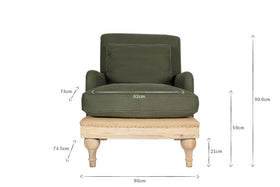 Abe Deconstructed Linen Armchair - Olive