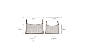 Adah Iron Baskets - Brown (Set of 2)