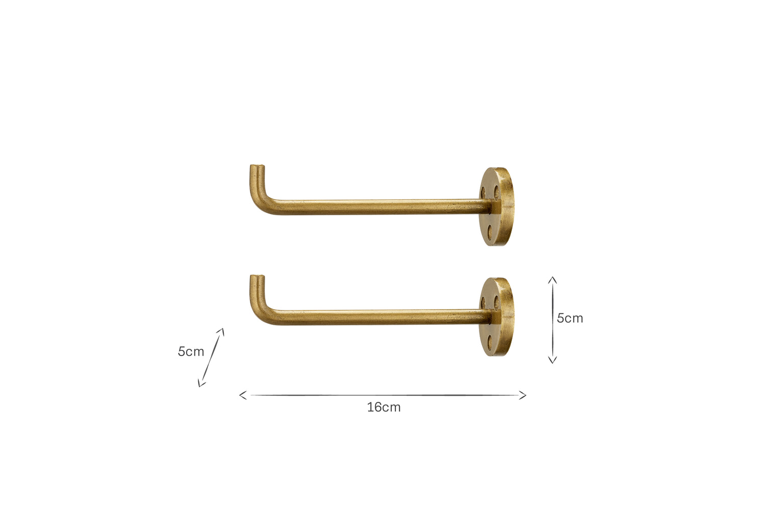 Aniko Iron Hook - Brass - (Set of 2)