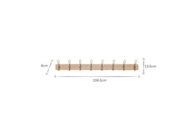 Ankita Mango Wood & Iron Hooks - Natural & Antique Brass - Large