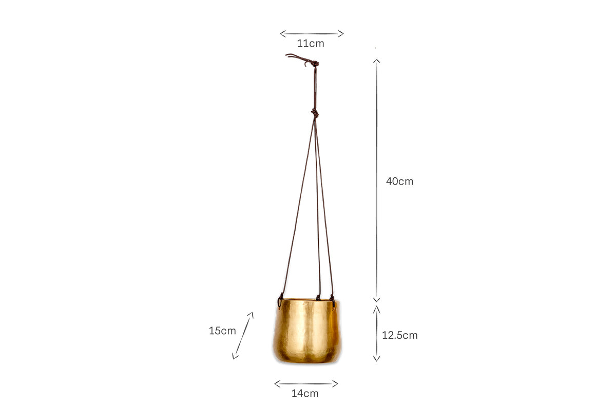 Atsu Brass Hanging Planter