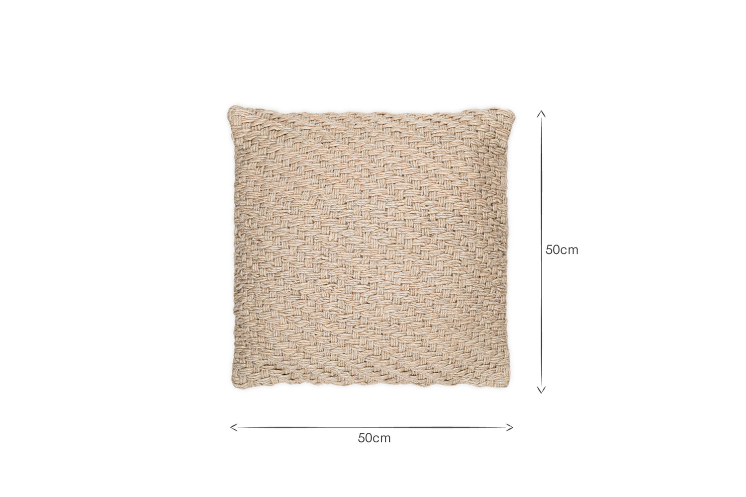 Atifa Cotton & Wool Cushion Cover - Natural