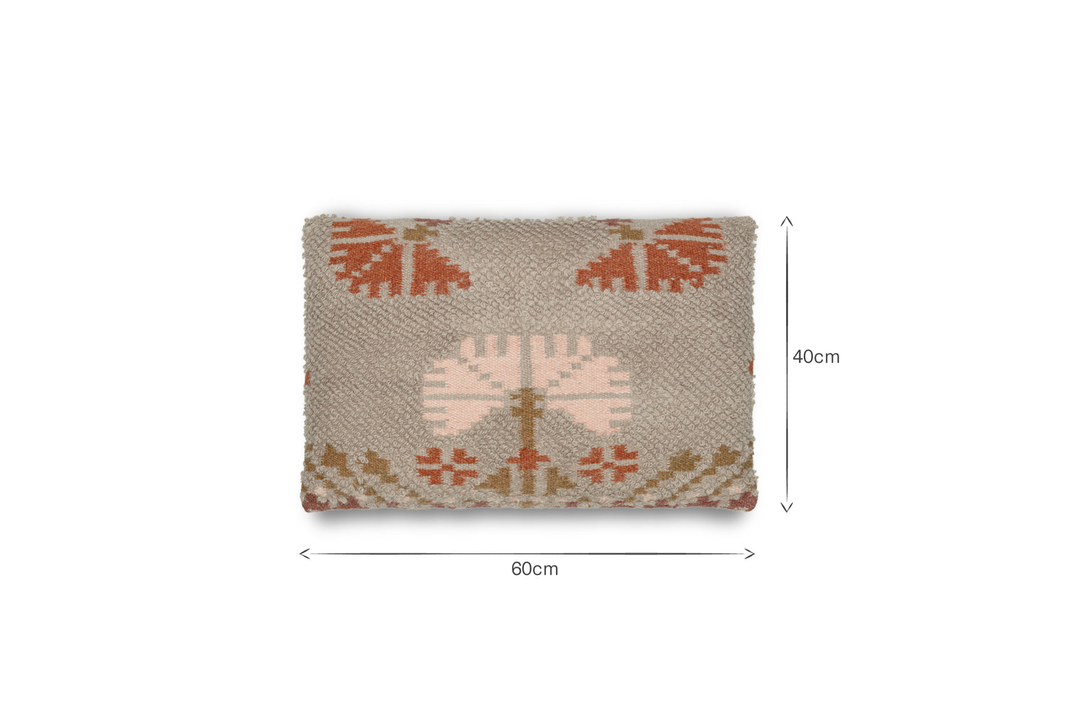 Bagru Wool & Cotton Cushion Cover - Soft Grey