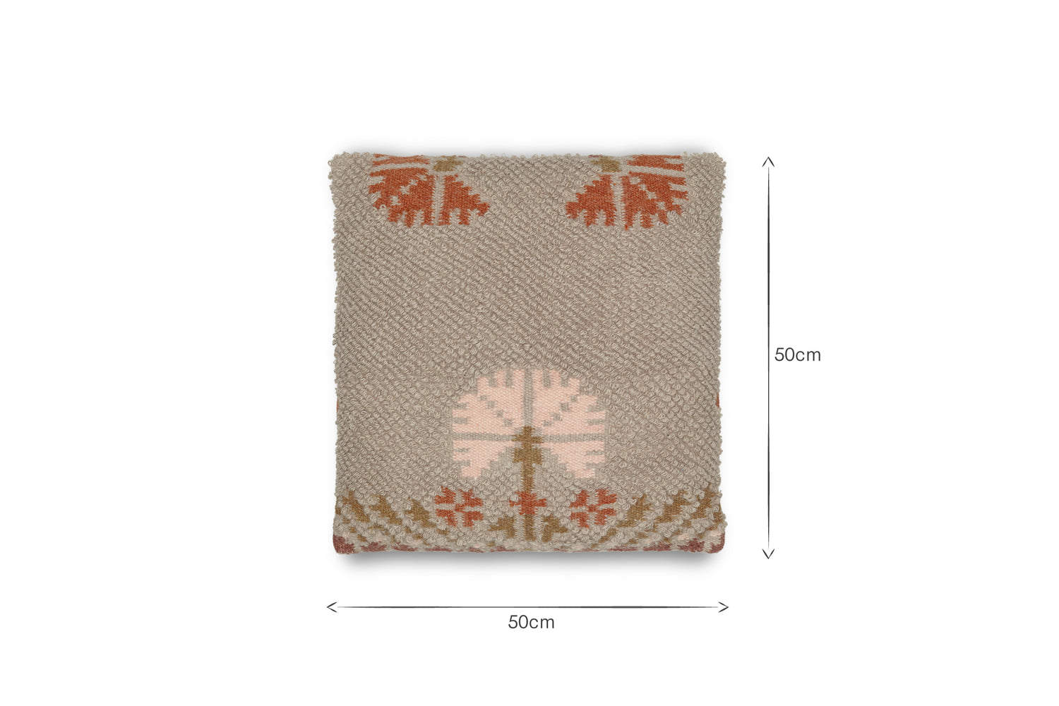 Bagru Wool & Cotton Cushion Cover - Soft Grey
