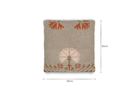 Bagru Wool & Cotton Cushion Cover - Soft Grey