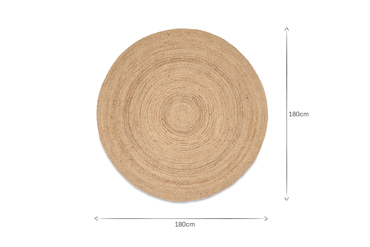 Braided Hemp Rug - Round