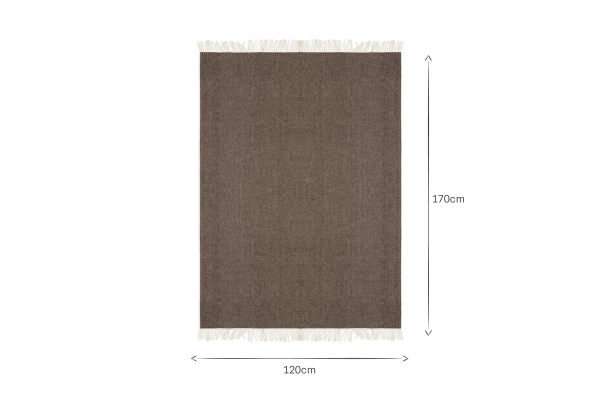 Dilli Wool Throw - Dark Brown