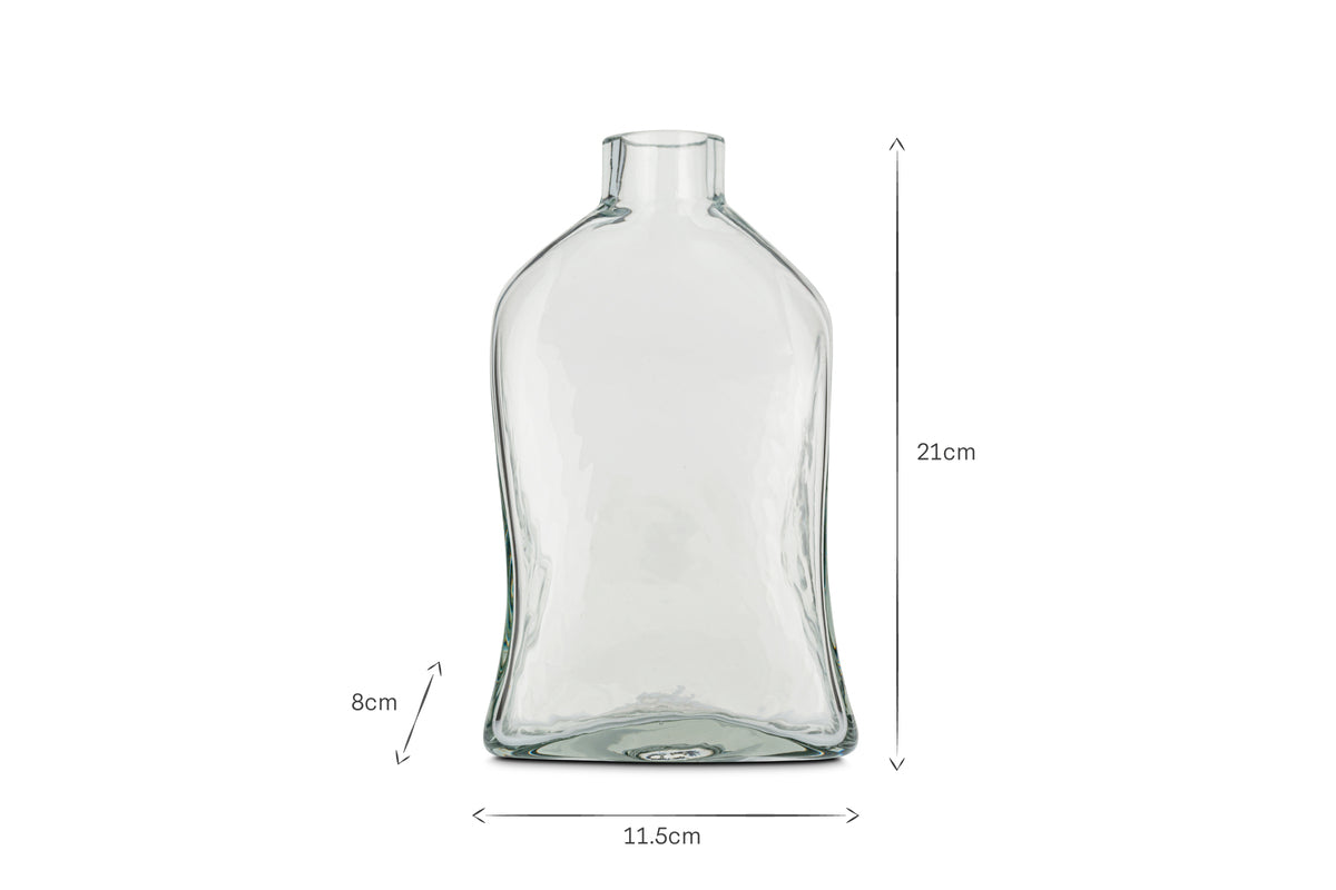 Ellam Recycled Glass Bottle Vase - Clear