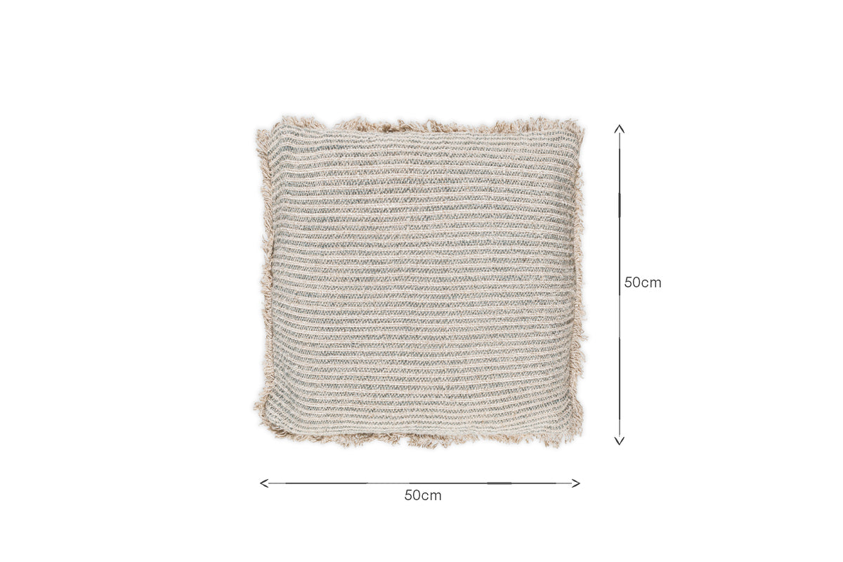 Gili Linen Cushion Cover - Dark Green & Natural