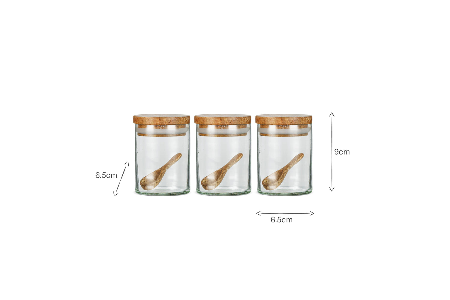 Izaan Spice Jar - Clear (Set of 3)