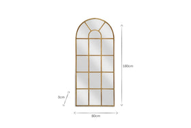 Imoma Iron Full Length Arch Mirror - Brass