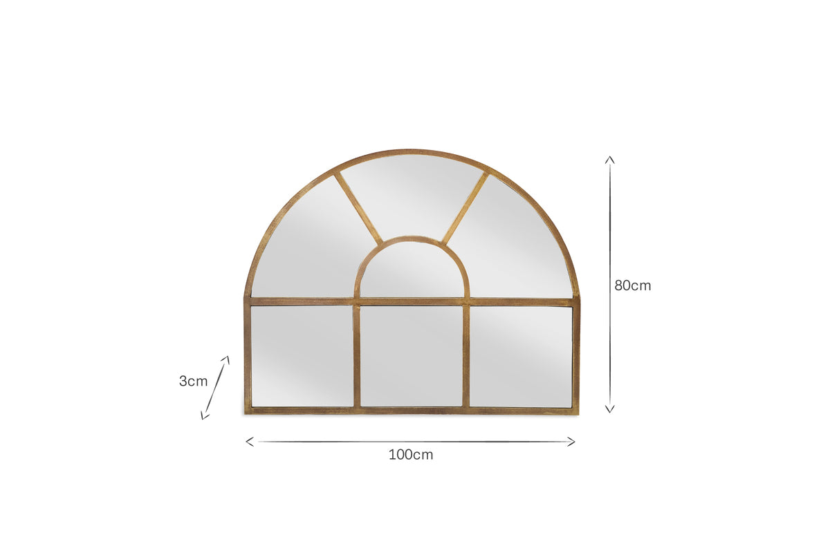 Imoma Iron Overmantel Arch Mirror - Brass