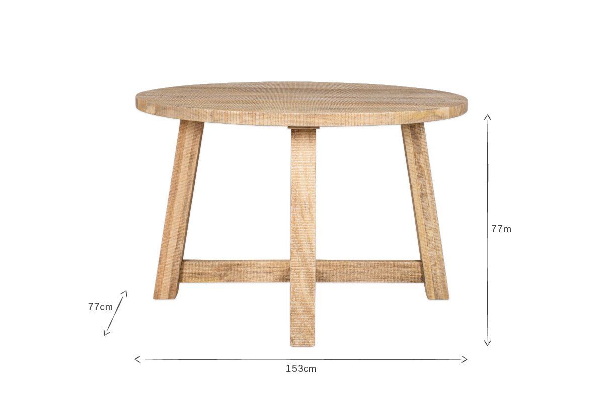 Indali Mango Wood Round Dining Table - Natural