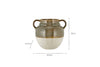 Inha Reactive Glaze Vase - Dark Olive & Natural