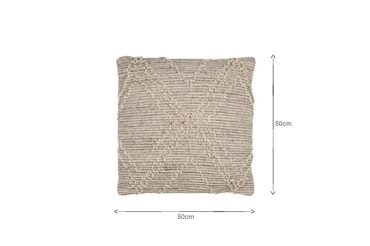 Juliyet Cotton & Wool Cushion Cover - Natural