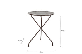 Jeavika Iron Outdoor Bistro Table - Black