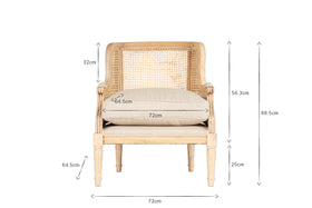 Kaziria Cane & Linen Armchair - Natural