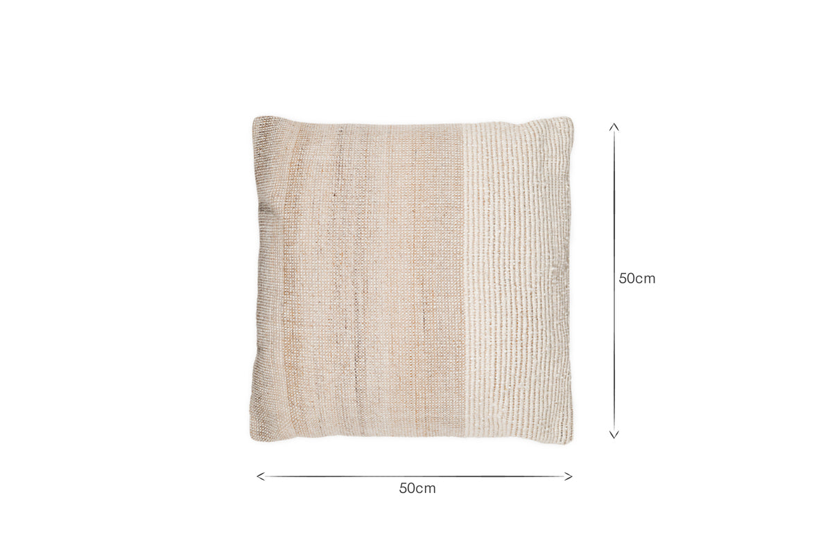 Karaya Cotton & Wool Cushion Cover - Natural
