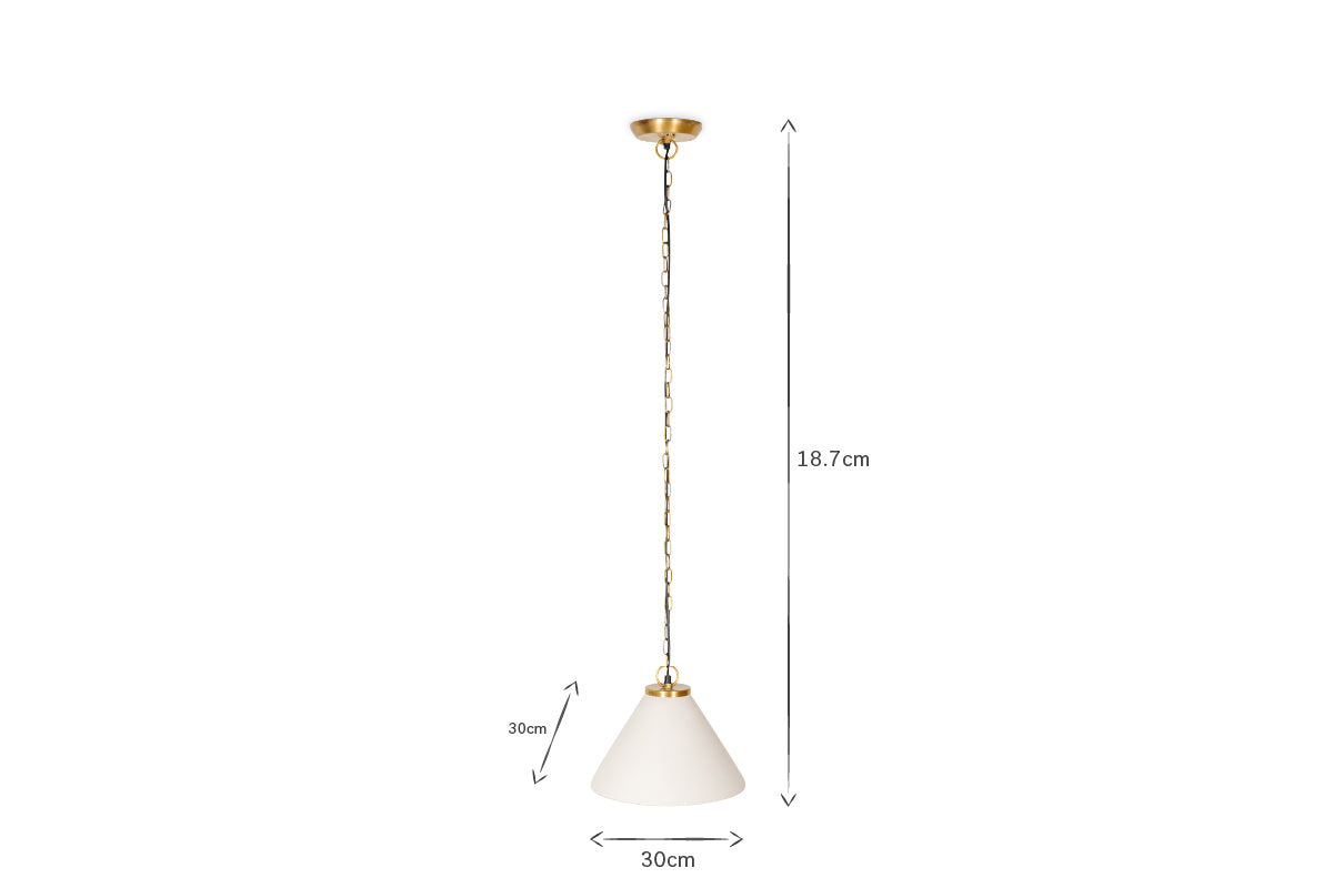 Kiara Organic Shape Ceramic Pendant Light - Off White & Antique Brass