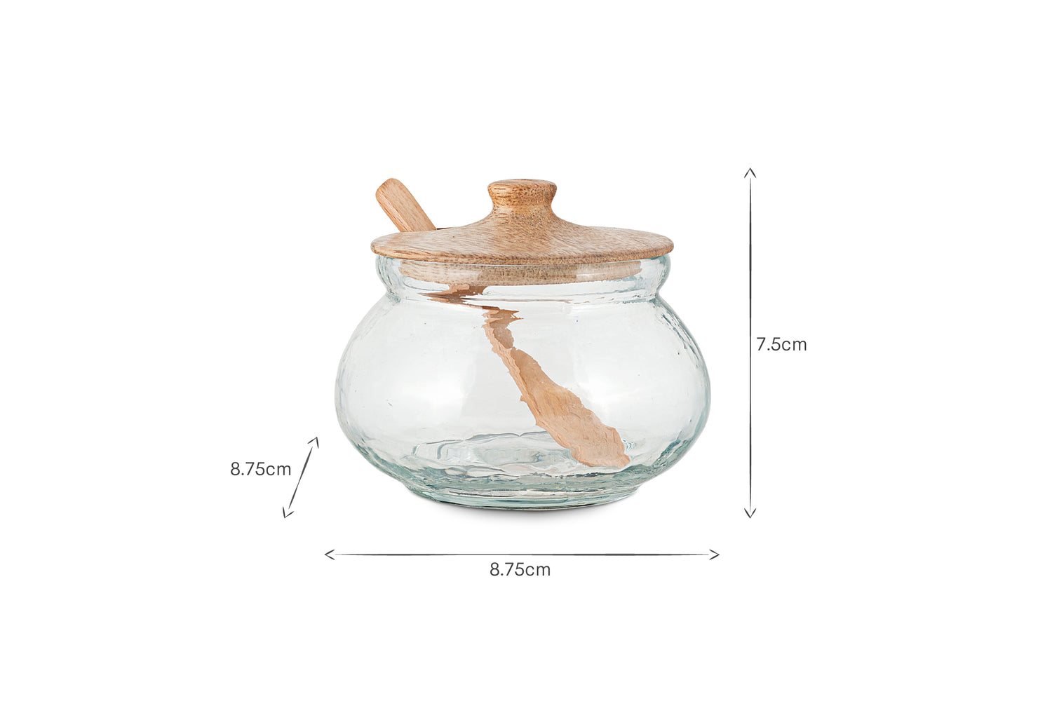 Kali Round Storage Jar - Natural & Clear